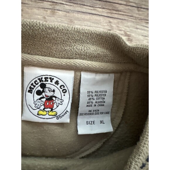 Vintage Mickey and Co Mickey Crewneck Sweatshirt Embroidered Braszos XL Tan - Picture 3 of 6